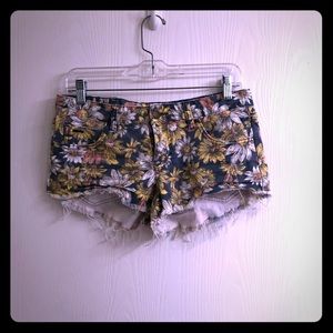 Billabong Floral Cut Off Jean Shorts